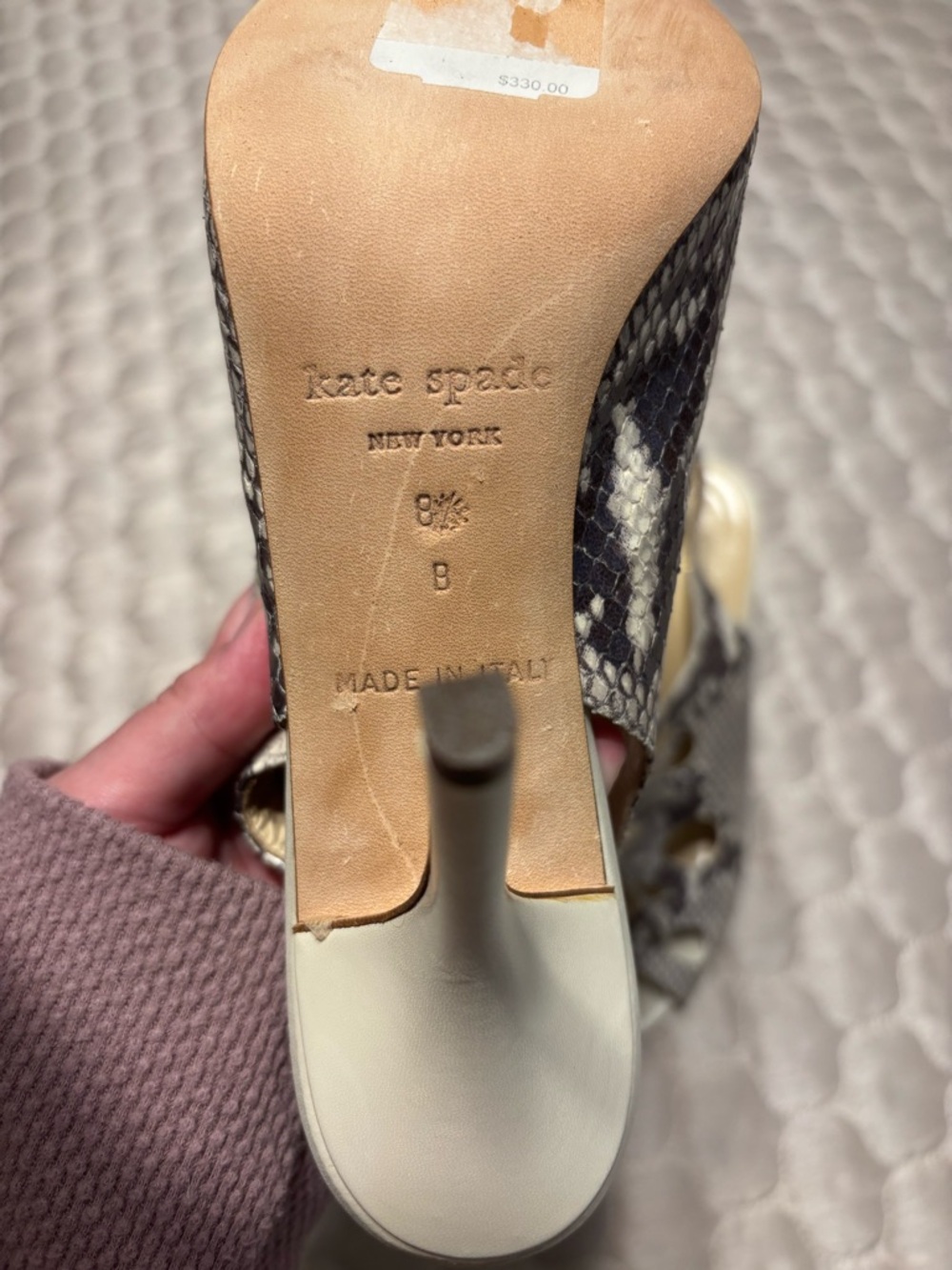 Kate Spade Snakeskin Lace-Up Slingback Heels 8.5 Made in Italy $330 NEW - Picture 11 of 11
